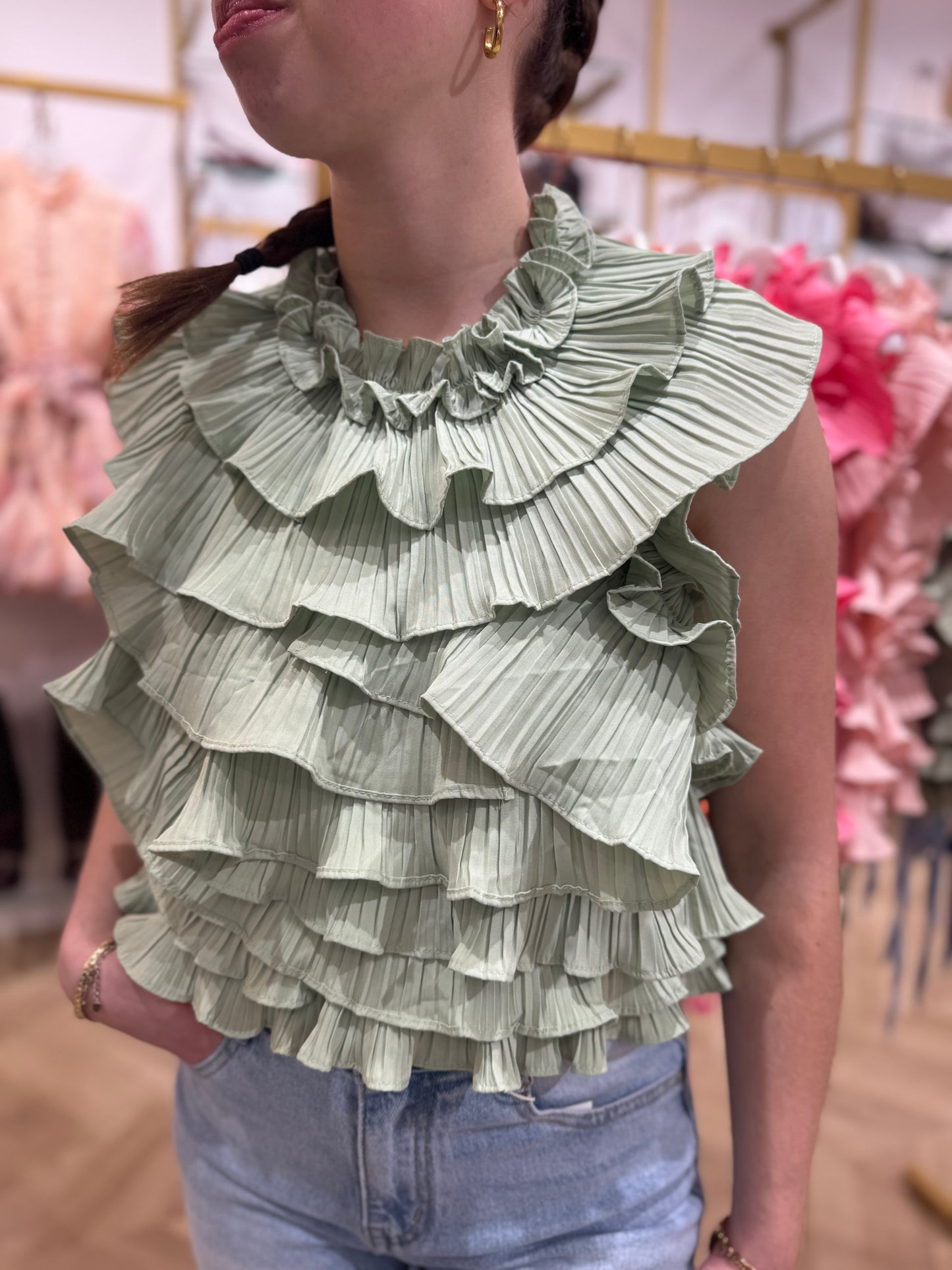 Haut Céleste dos nu vert