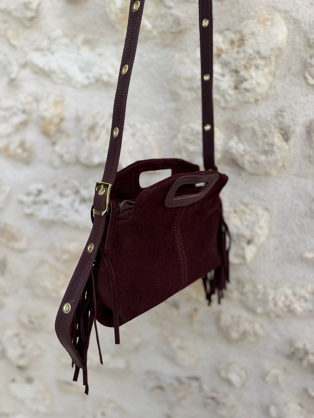 Sac stormy bordeaux daim