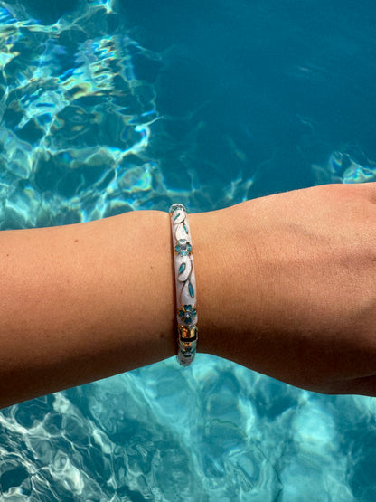 Jonc blanc turquoise