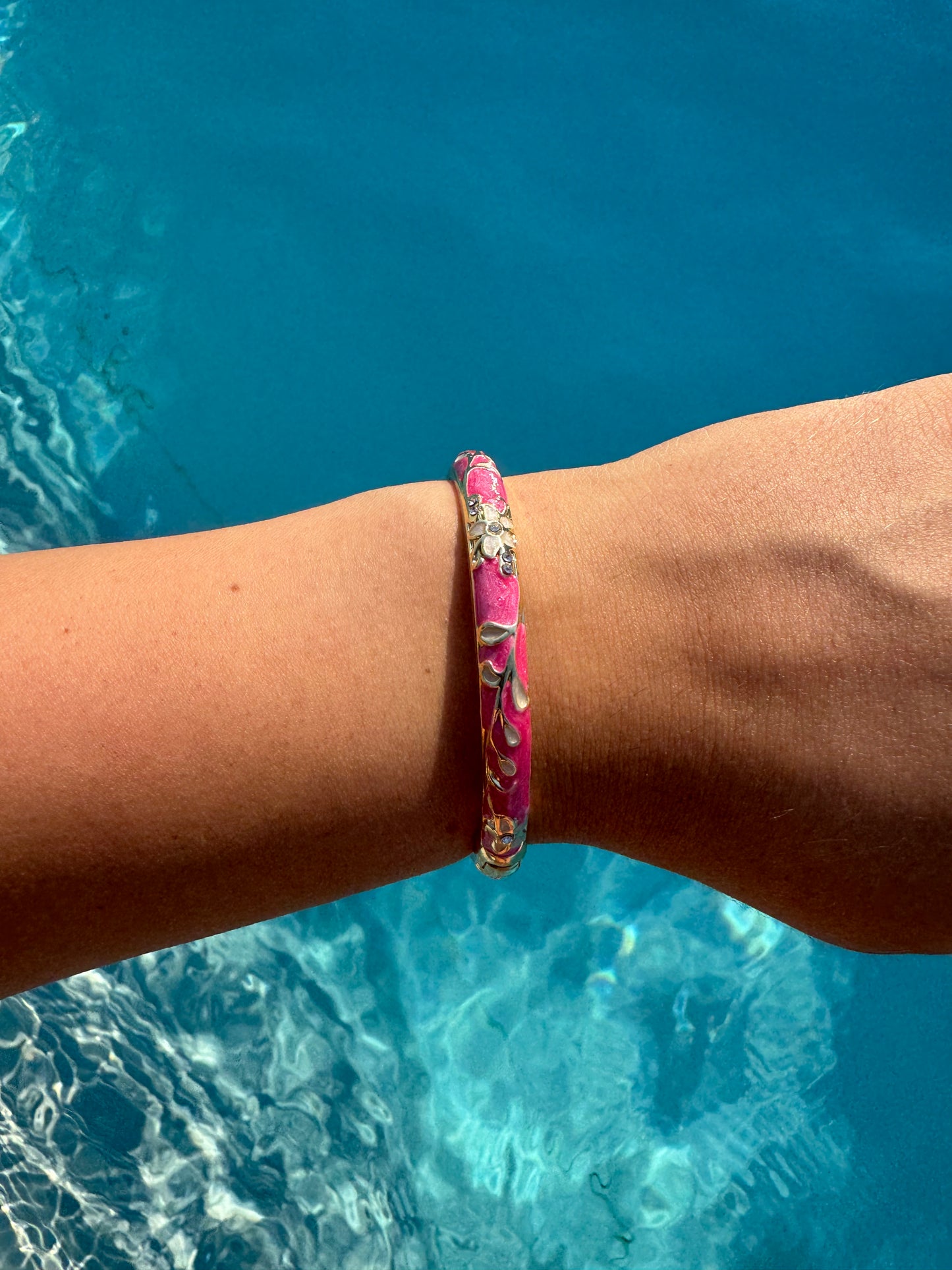 Jonc fuchsia perle