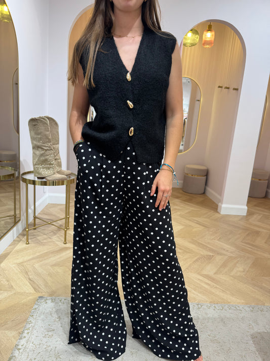 Pantalon polka noir
