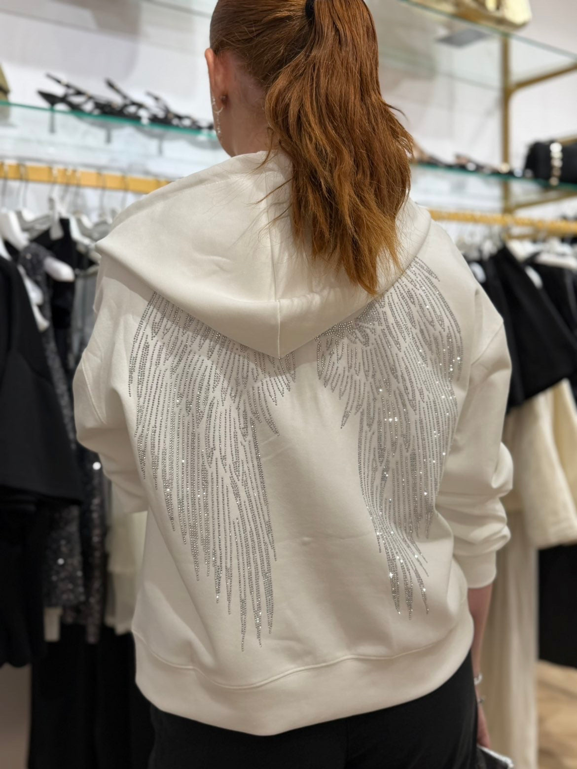 Sweat zip angel blanc