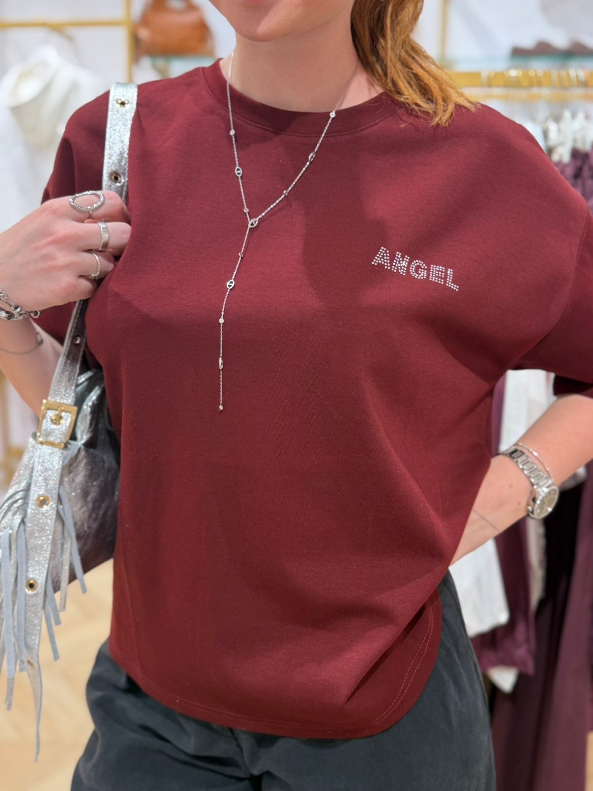 T-shirt ANGEL bordeaux