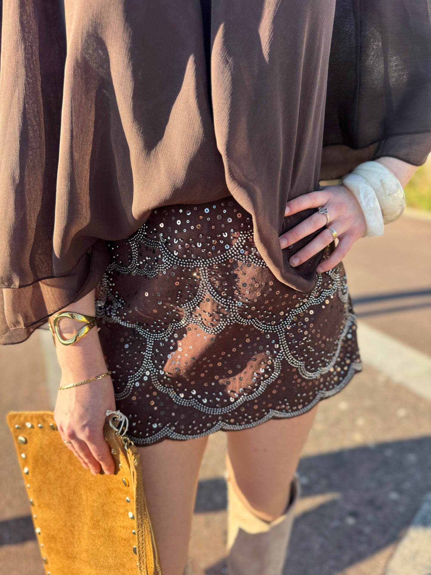 Jupe-short ROMA marron