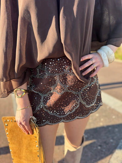 Jupe-short ROMA marron